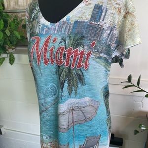 Jeweled Miami T-Shirt, XL